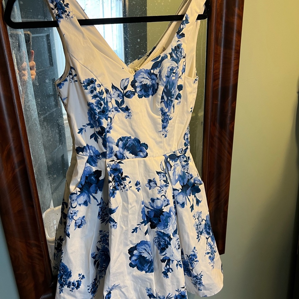 Blue and White Mini Dress